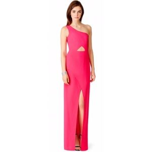 NWT BCBGMAXAZRIA Pink Kauri Crepe One-Shoulder Dress (Sz 2)